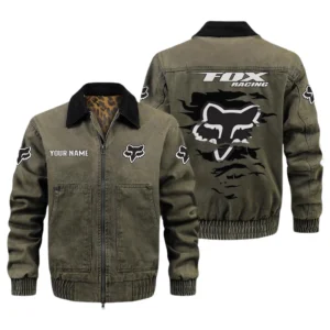 Fox Racing Men's Vintage Jacket Contrast Collar Zip Up Outerwear