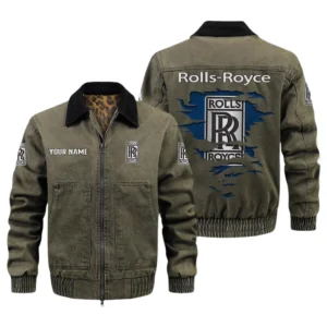 Rolls Royce Men's Vintage Jacket Contrast Collar Zip Up Outerwear