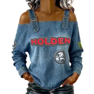 Holden Women's Off Shoulder Top Buckle Strap Cold Shoulder Long Sleeve