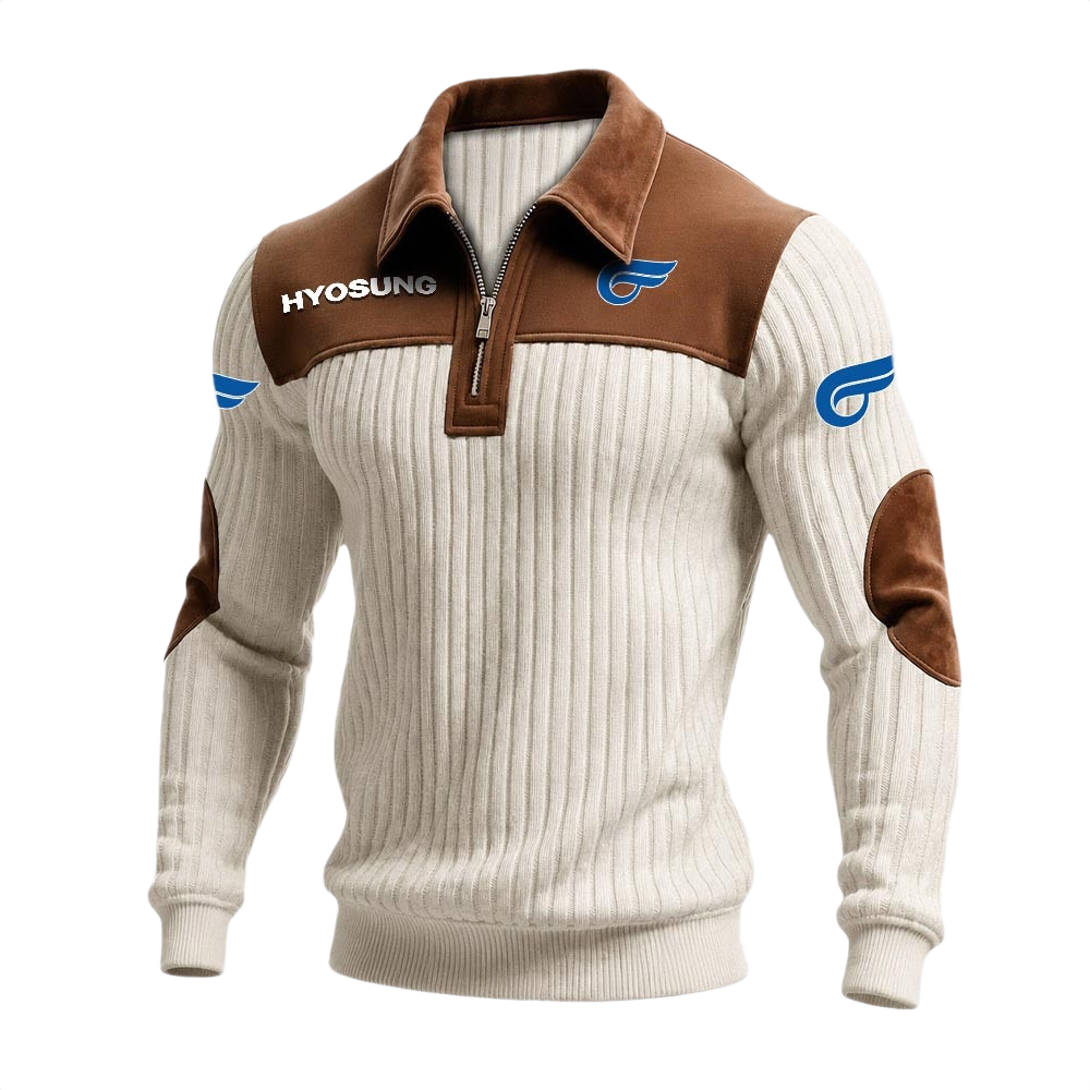 Hyosung Men’s Quarter-Zip Ribbed Knit Sweater Patchwork Long Sleeve Pullover Hyosung Men’s Quarter-Zip Ribbed Knit Sweater Patchwork Long Sleeve Pullover