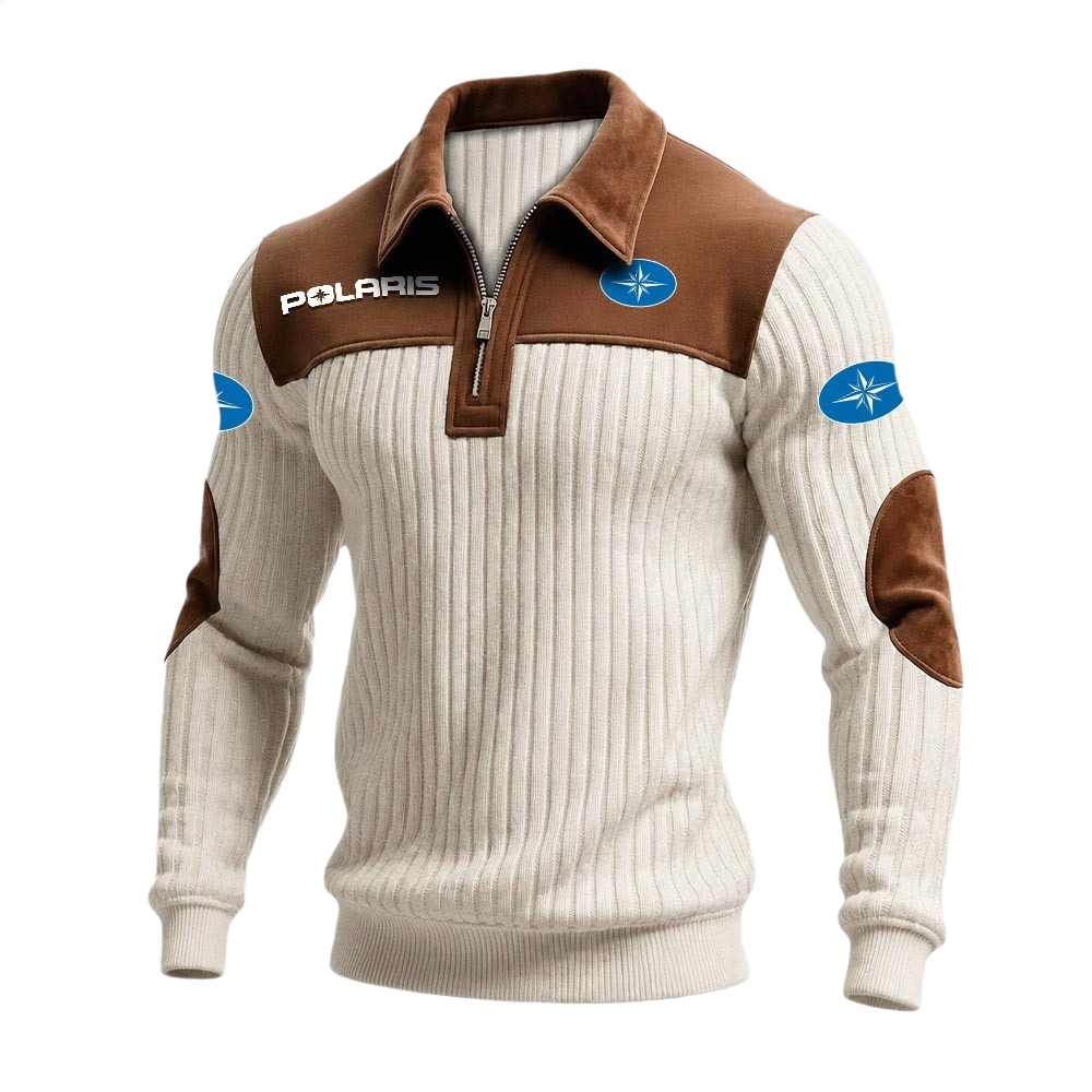 Polaris Men’s Quarter-Zip Ribbed Knit Sweater Patchwork Long Sleeve Pullover Polaris Men’s Quarter-Zip Ribbed Knit Sweater Patchwork Long Sleeve Pullover