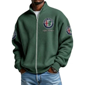 Alfa Romeo Men's Waffle Knit Full-Zip Long Sleeve Sweatshirt Limited