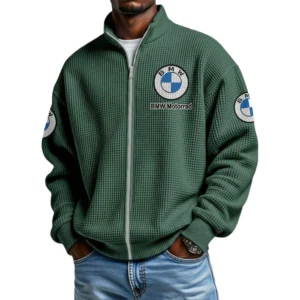 BMW Motorrad Men's Waffle Knit Full-Zip Long Sleeve Sweatshirt Limited