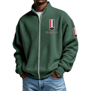 Camaro Men's Waffle Knit Full-Zip Long Sleeve Sweatshirt Limited