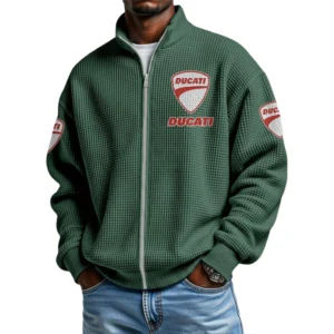 Ducati Men's Waffle Knit Full-Zip Long Sleeve Sweatshirt Limited