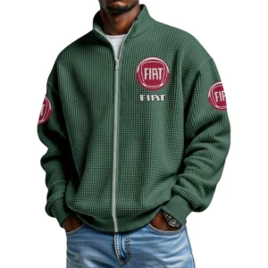 Fiat Men's Waffle Knit Full-Zip Long Sleeve Sweatshirt Limited
