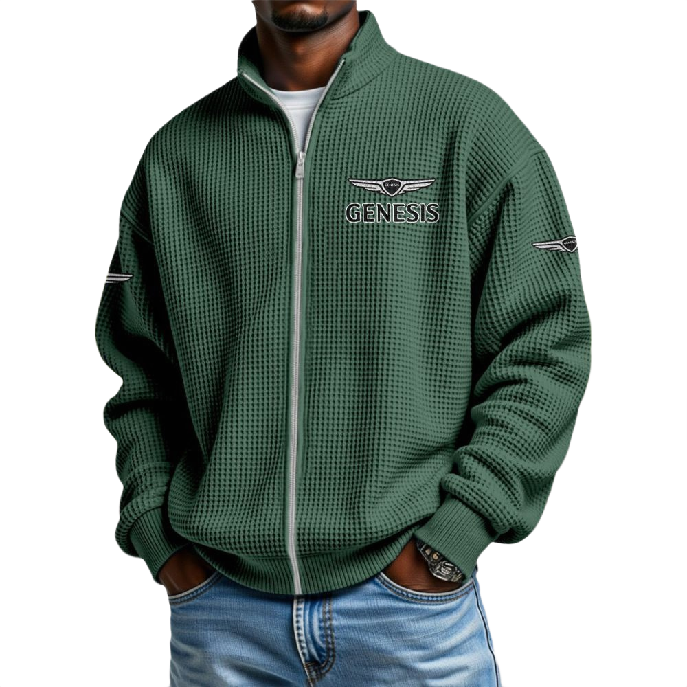 Genesis Men’s Waffle Knit Full-Zip Long Sleeve Sweatshirt Limited Genesis Men's Waffle Knit Full-Zip Long Sleeve Sweatshirt Limited