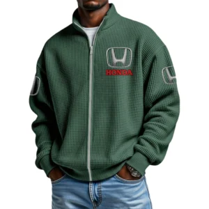 Honda Men's Waffle Knit Full-Zip Long Sleeve Sweatshirt Limited