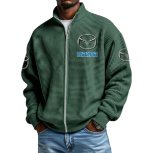 Mazda Men's Waffle Knit Full-Zip Long Sleeve Sweatshirt Limited