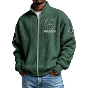 Mercedes-Benz Men's Waffle Knit Full-Zip Long Sleeve Sweatshirt Limited