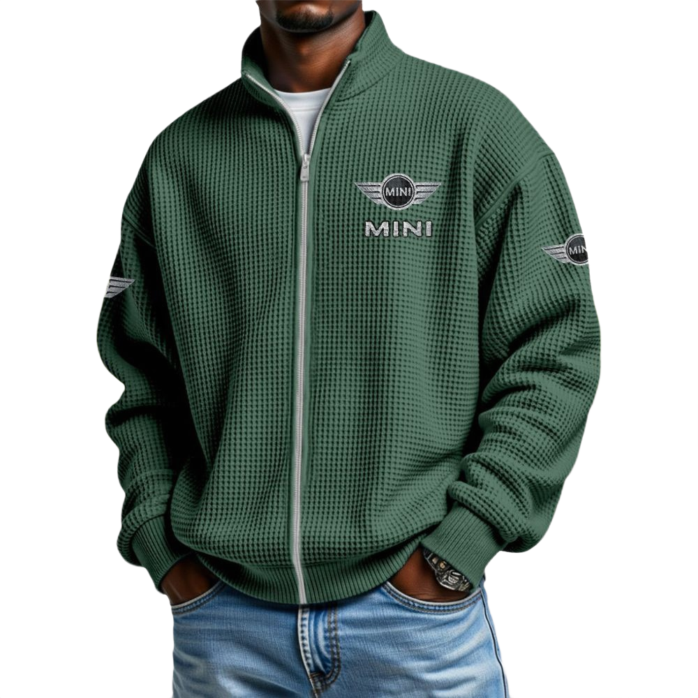 Mini Men’s Waffle Knit Full-Zip Long Sleeve Sweatshirt Limited Mini Men's Waffle Knit Full-Zip Long Sleeve Sweatshirt Limited