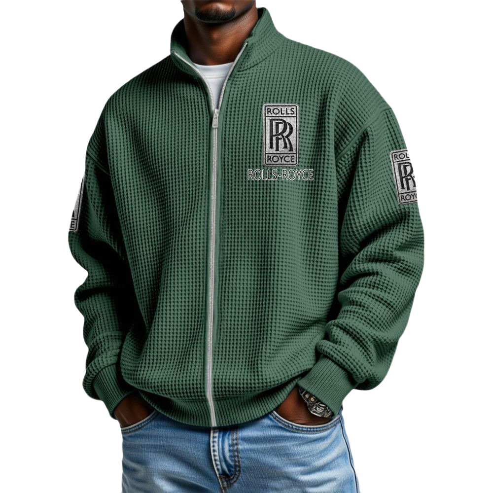 Rolls-Royce Men’s Waffle Knit Full-Zip Long Sleeve Sweatshirt Limited Rolls-Royce Men's Waffle Knit Full-Zip Long Sleeve Sweatshirt Limited