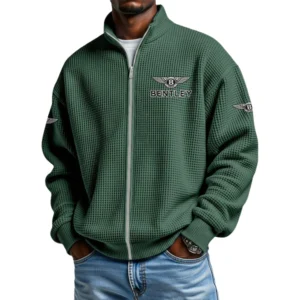 Bentley Men's Waffle Knit Full-Zip Long Sleeve Sweatshirt Limited