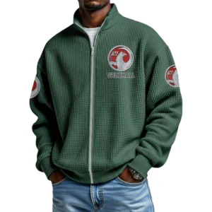 Vauxhall Men's Waffle Knit Full-Zip Long Sleeve Sweatshirt Limited
